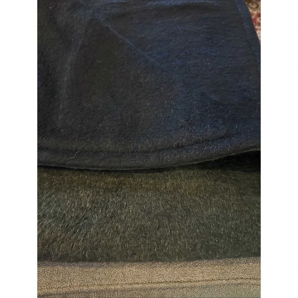 Vintage Horsehair Buggy Carriage Lap Blanket Green/Black Approx 60
